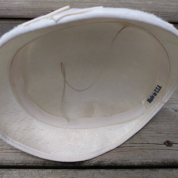 Vintage Cloche Hat Winter White Faux Fur Plush 20.5" - Picture 8 of 12